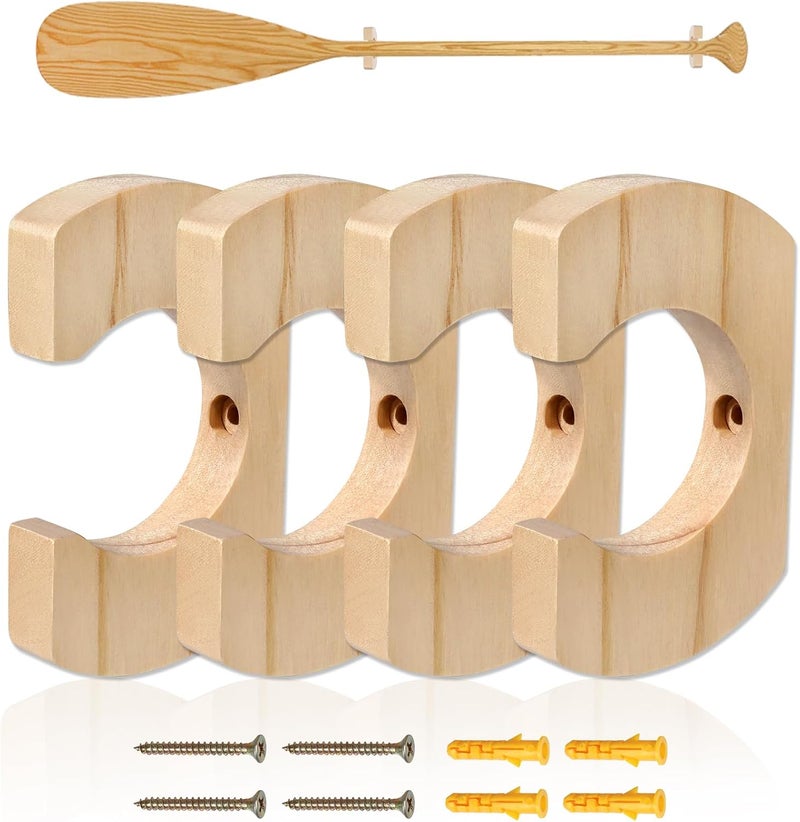 VITEAM Wooden Paddle Hold Hanger Paddle Racks Wall Storage Wall Decor Paddle hanger for Kayak, SUP, Canoe, Dragon Boat Paddles - Image 1